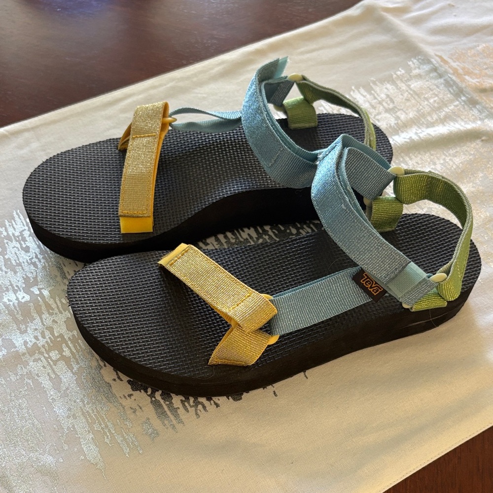 Teva Kids' Sandals with Yellow and Green Straps